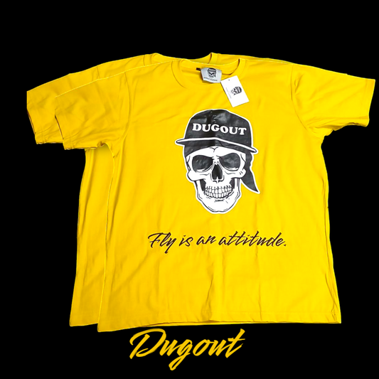 Dugout skull logo(fly is an attitude)